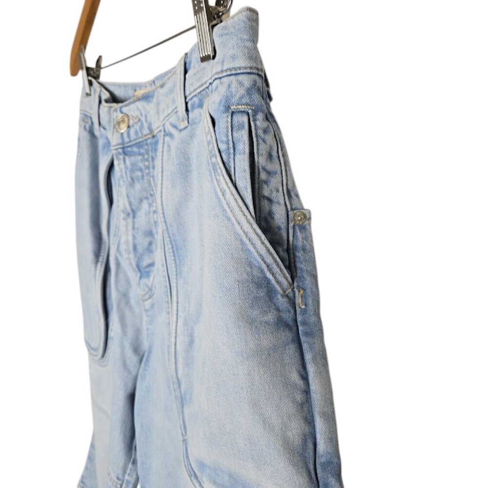 FREE PEOPLE WTF Havasu Slouchy Cropped Jeans blue Size 26 NWT - Picture 3 of 9